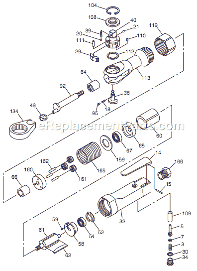 Page A Diagram and Parts List for CP886 T024240 Chicago Pneumatic Ratchet